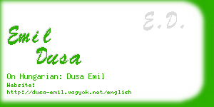 emil dusa business card